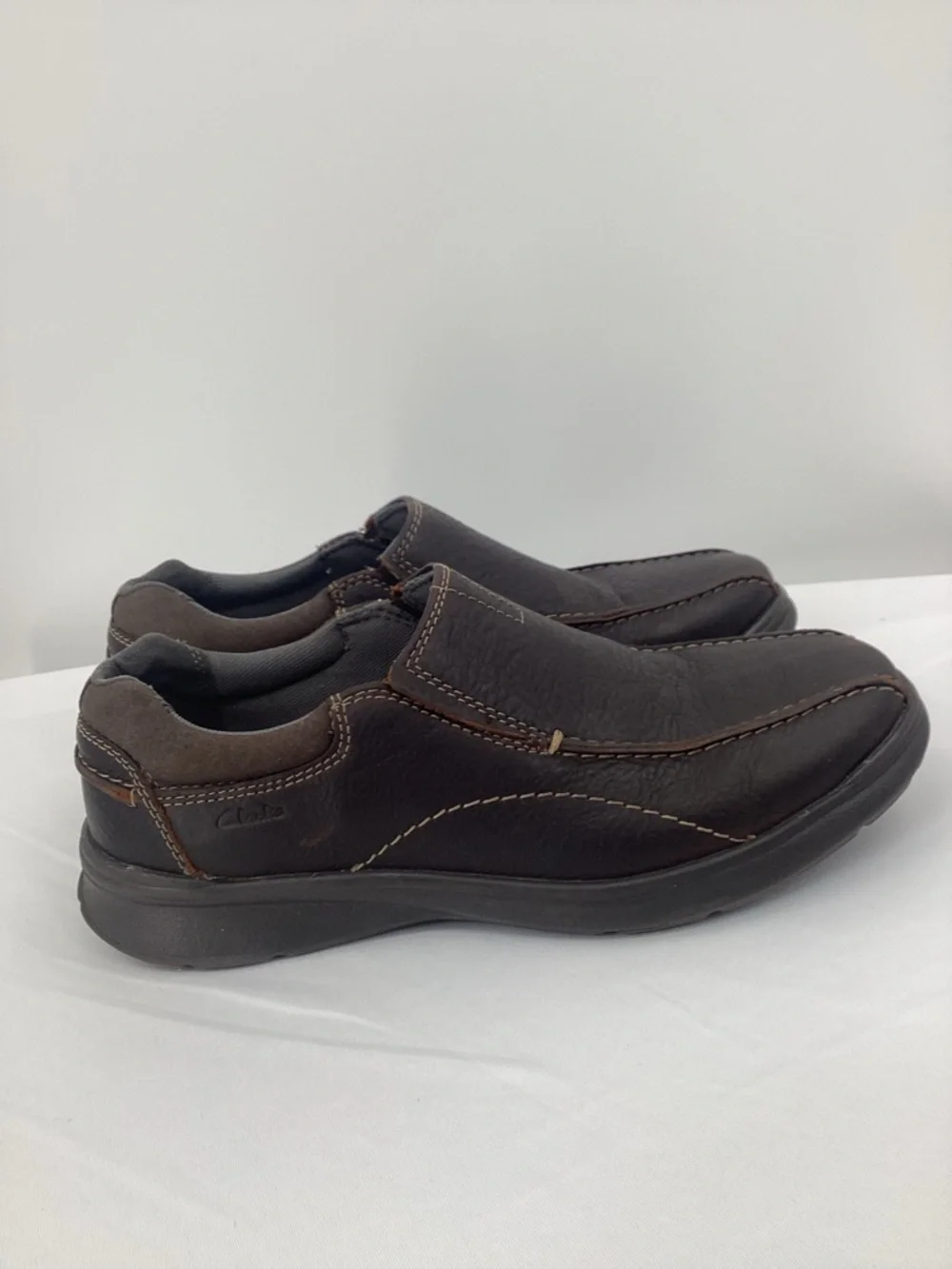 Clarks Men’s Cotrell Slip-On Loafers in Dark Brown Leather